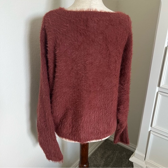 Fuzzy Scoop Neck Pullover Sweater - Picture 5 of 7